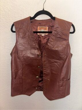 Pioneer Wear Women's Dark Brown Leather Vest